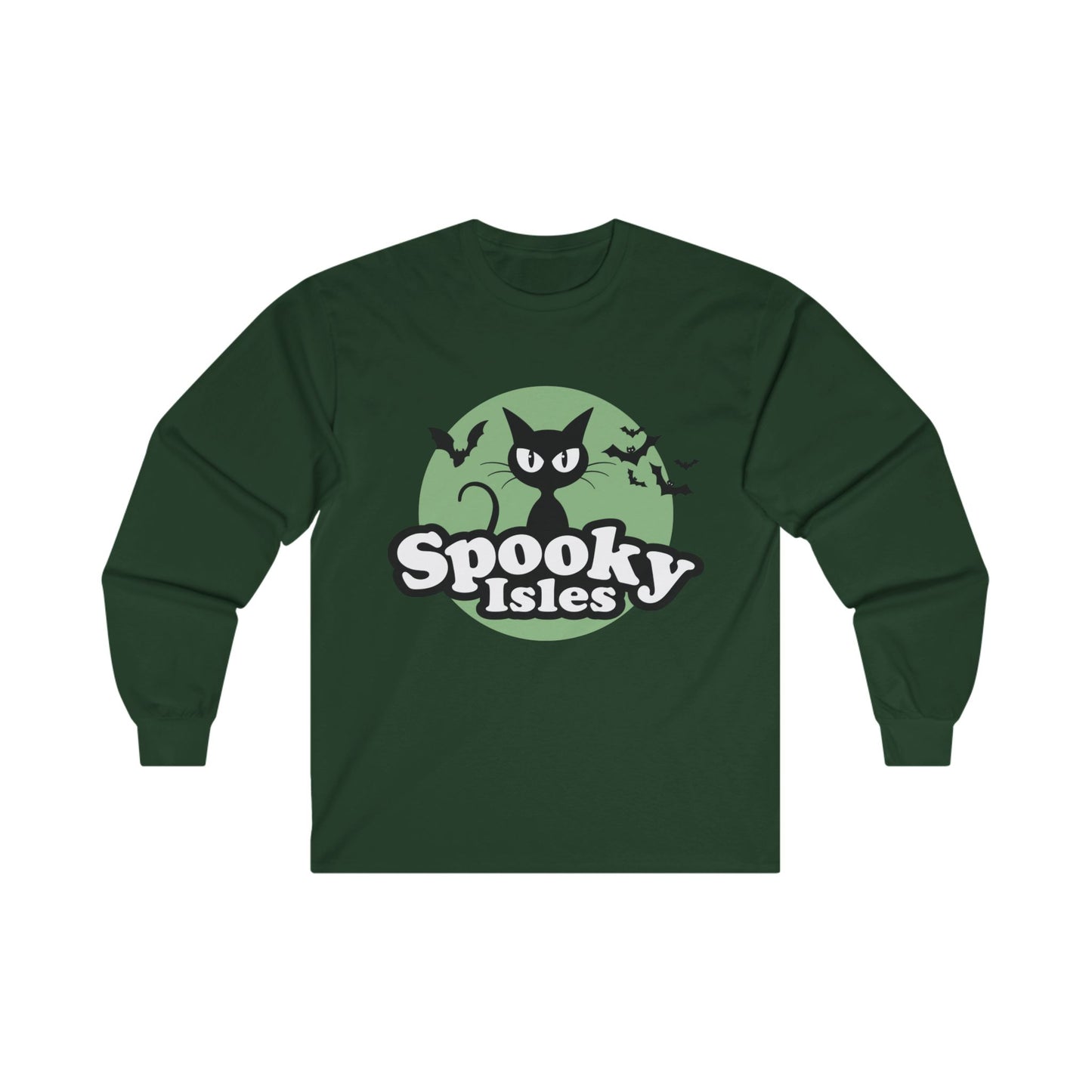 Spooky Cat Unisex Cotton Long Sleeve Tee